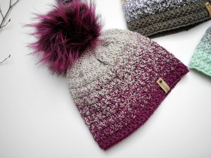 Häkelanleitung - Sternchen-Mütze Farbverlauf - alle Größen - No.211