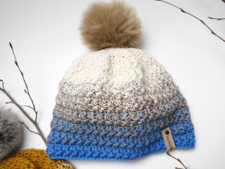 Häkelanleitung - Sternchen-Mütze Farbverlauf - alle Größen - No.211