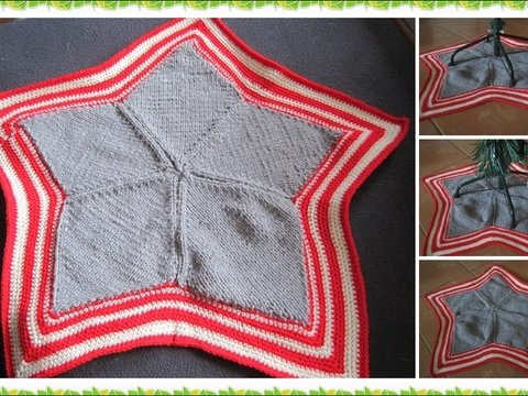 Strick- und Häkelanleitung Sternendecke für den Weihnachtsbaum, Weihnachtsbaumdecke