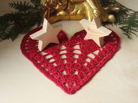 Häkelanleitung Weihnachtsdeckchen Herz