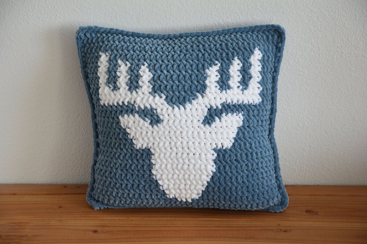 Hirsch Kissen Häkel-Anleitung inkl. Häkel-Grundkurs