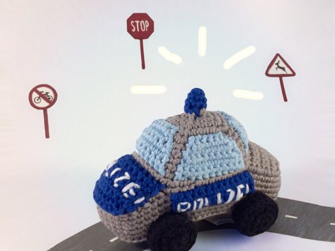 Crochet Pattern for toy policecar