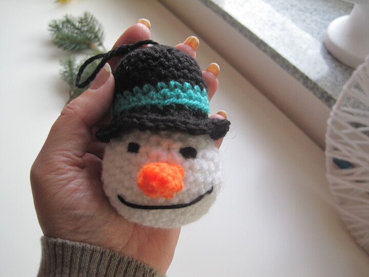 Häkelanleitung Schneemann Aufhänger oder Geschenkeanhänger 9 cm groß