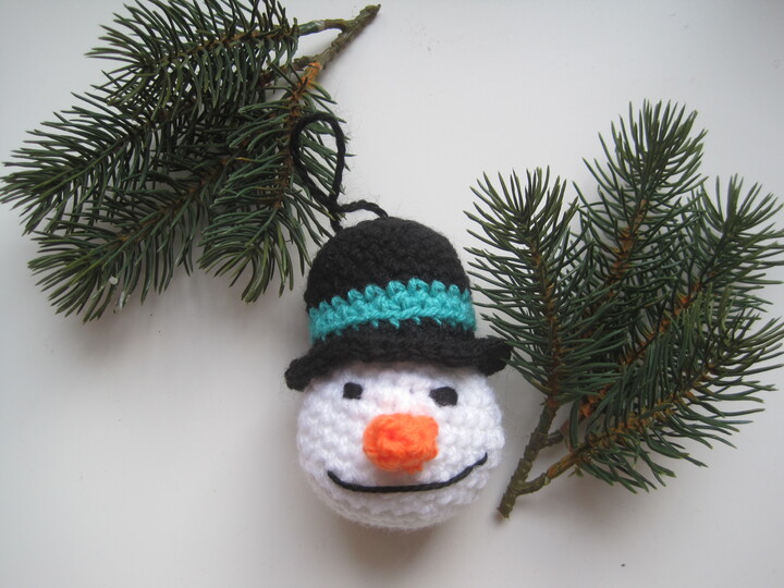 Häkelanleitung Schneemann Aufhänger oder Geschenkeanhänger 9 cm groß
