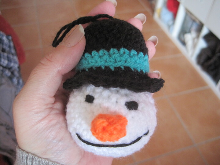 Häkelanleitung Schneemann Aufhänger oder Geschenkeanhänger 9 cm groß