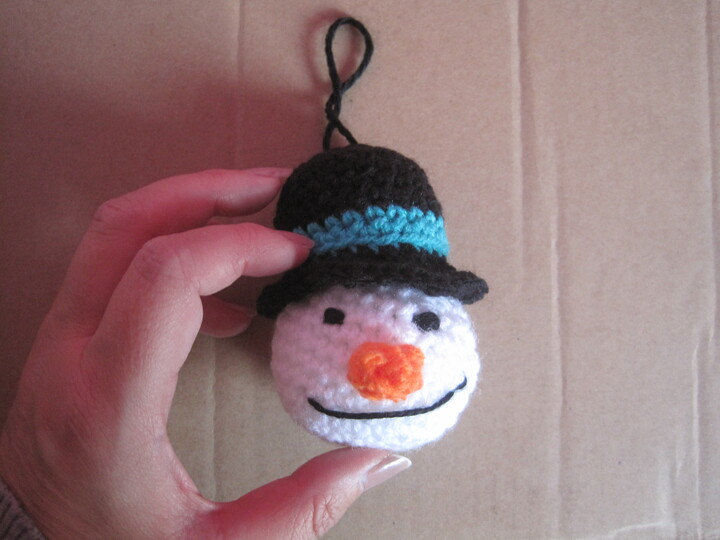 Häkelanleitung Schneemann Aufhänger oder Geschenkeanhänger 9 cm groß