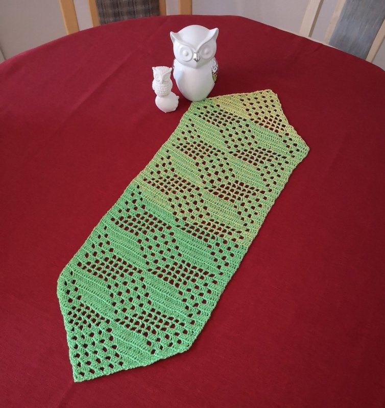 Tischdecke/ Läufer "3D-Muster Würfel" 73x25 cm, Häkelanleitung