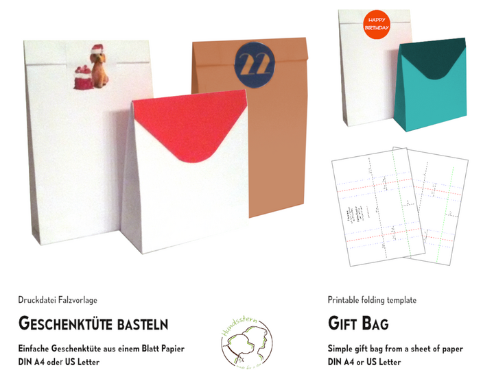 Geschenktüte aus 1 Blatt Papier DIN A4 / US Letter