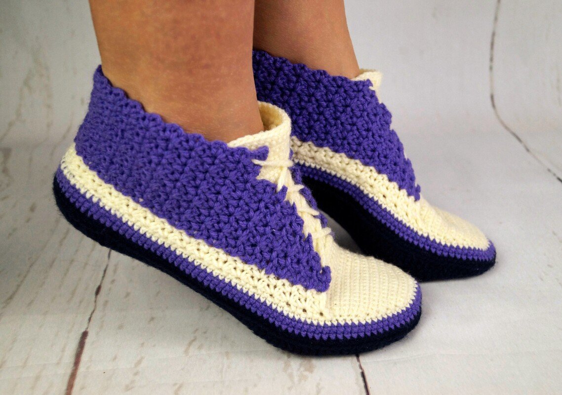 Häkelanleitung Turnschuhe, Hausschuhe (Gr. 35-42) für jede Jahreszeit! - Bild 4