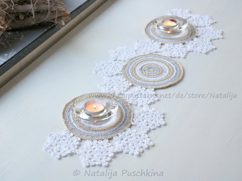 Tischläufer 'Winter ' - Häkelanleitung + Video für Anfänger