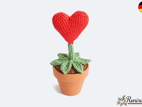Häkelanleitung Blume Herz