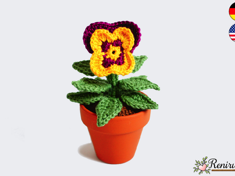 Häkelanleitung Stiefmütterchen