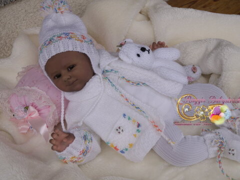 Strickanleitung für Baby's u. Reborns 3-teilig Modell Kiki Gr. 50 - 56