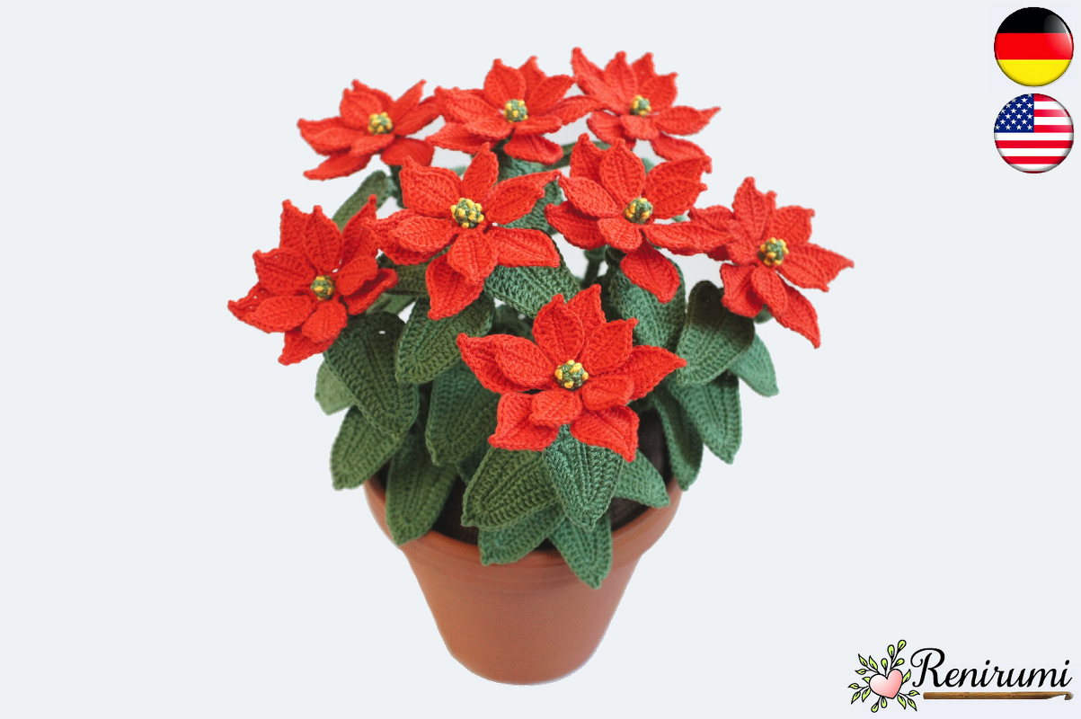 Crochet pattern poinsettia