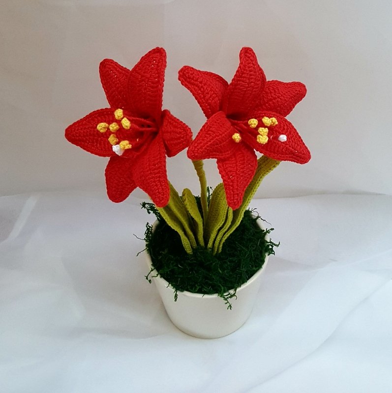 Amaryllis - Weihnachtsblume - Häkelanleitung - Bild 2