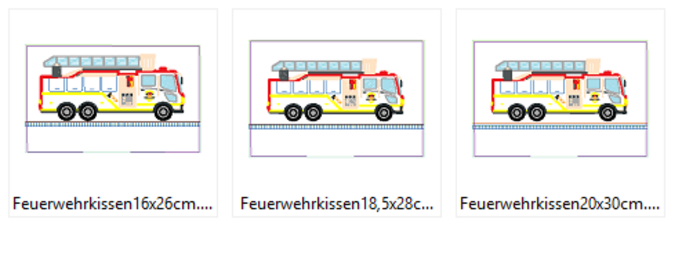 Feuerwehr Kissen ITH Stickdatei