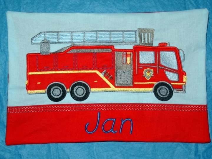 Feuerwehr Kissen ITH Stickdatei