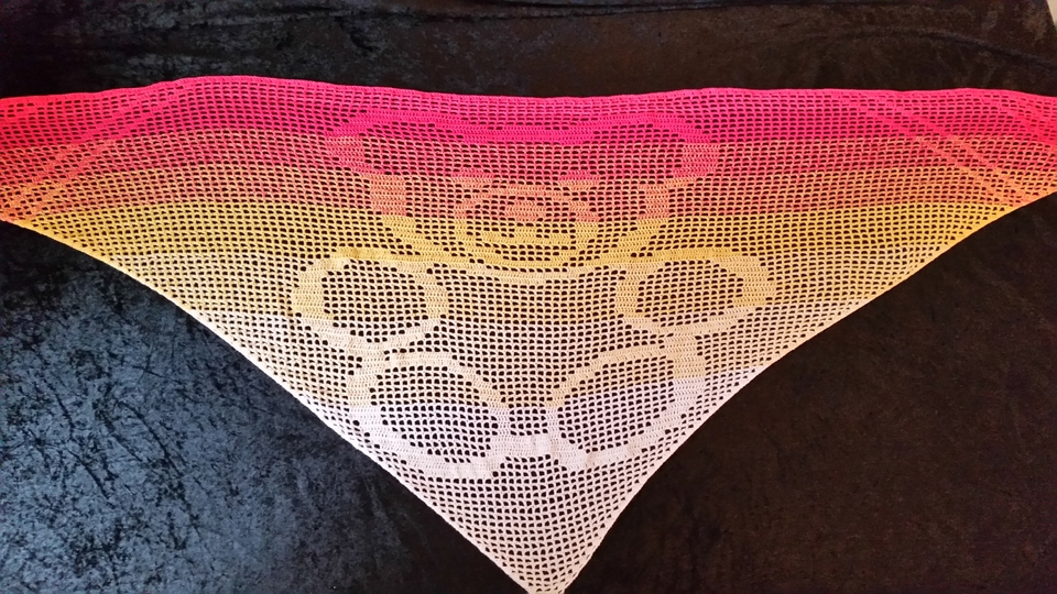 Teddybär, Motivtuch, Häkeltuch, Dreieckstuch