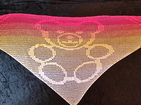 Teddybär, Motivtuch, Häkeltuch, Dreieckstuch