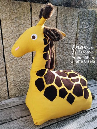 Nähanleitung Giraffe Gisela, Großes Kuscheltier und Reittier für's Kinderzimmer, Schnittmuster/Ebook
