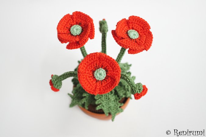 Crochet pattern Red Poppy