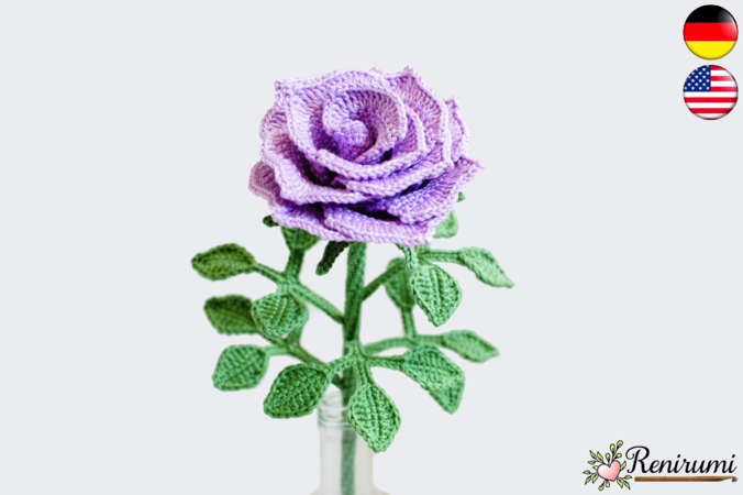 Crochet pattern Cutflower Rose