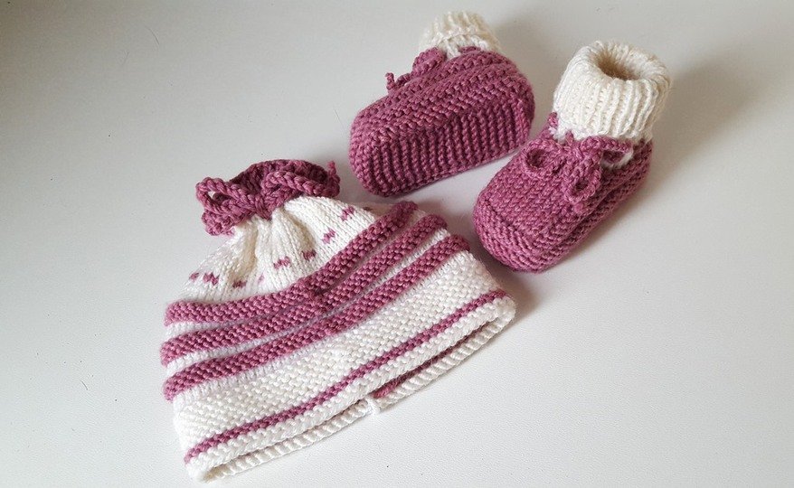 Strickanleitung Baby-Set, Mütze und Booties, ca. 0 - 6 Monate  #239