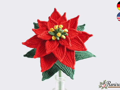 Häkelanleitung Schnittblume Weihnachtsstern