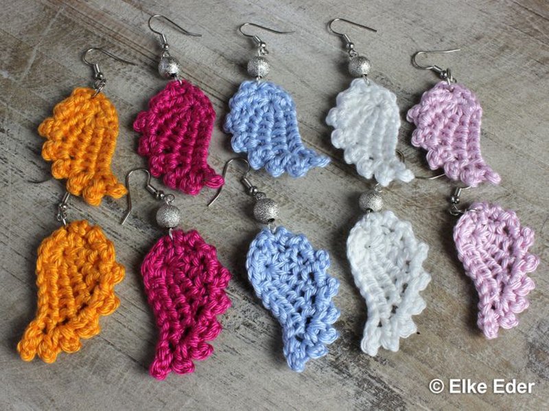 Ohrringe mit Engelsflügel / Flügel / Flügelpaar - Häkelanleitung