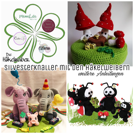 New Year's Eve Party Pigs - Crochet pattern