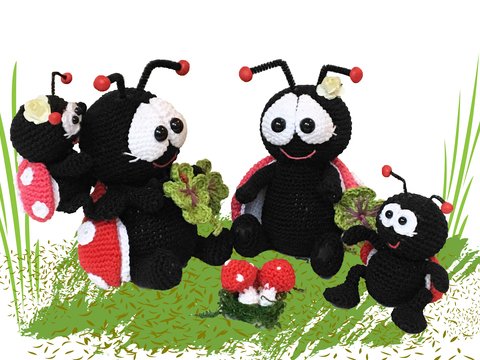 Marienkäferfamilie Häkelanleitung Amigurumi