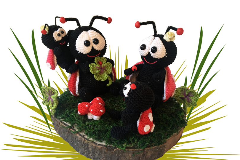 Marienkäferfamilie Häkelanleitung Amigurumi