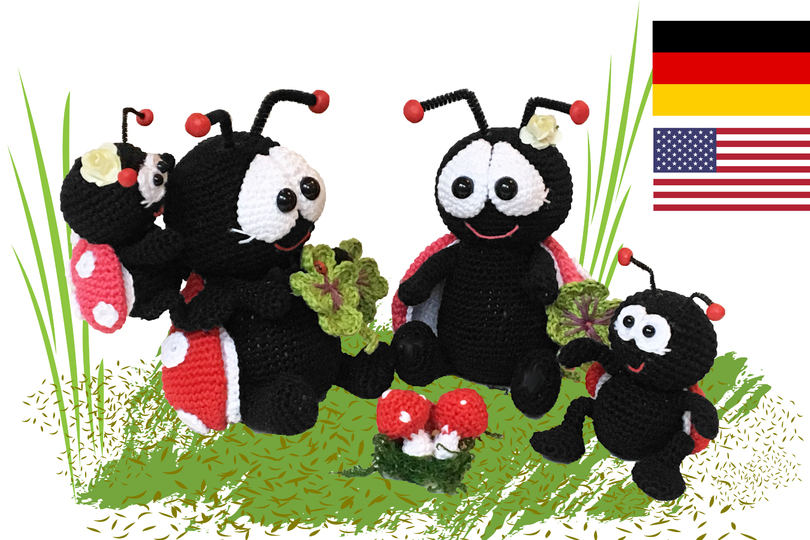 Marienkäferfamilie Häkelanleitung Amigurumi
