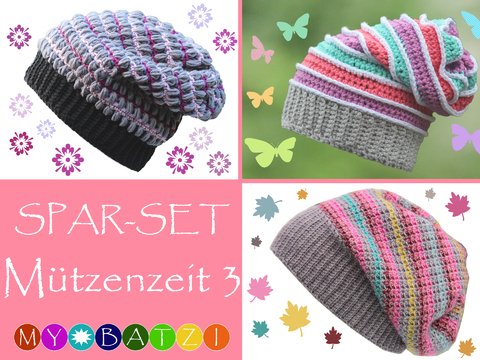 Sparset MÜTZENZEIT 3 - 3 x Mütze und Beanie häkeln