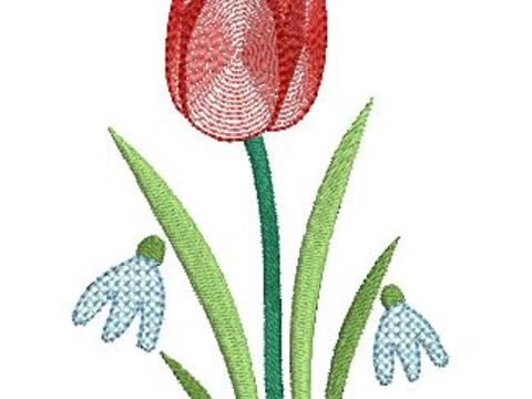 Stickdatei Tulpe für den 10x10cm Rahmen