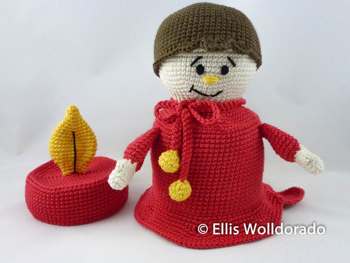 Kerze Pamela - die Lady in red, Häkelanleitung