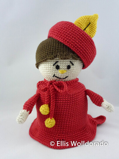 Kerze Pamela - die Lady in red, Häkelanleitung