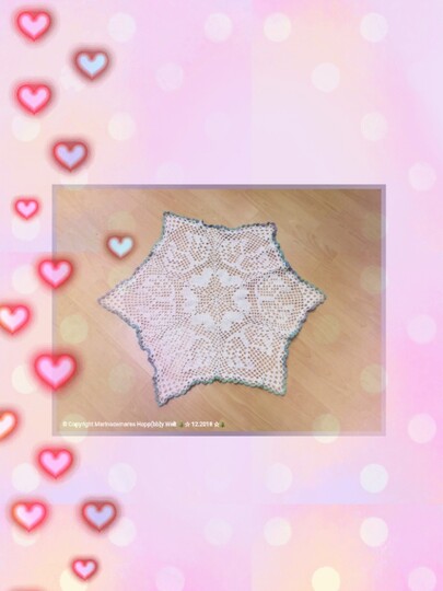 Sternentischdecke mit Engelflügel + Herzen die einen Stern ergeben