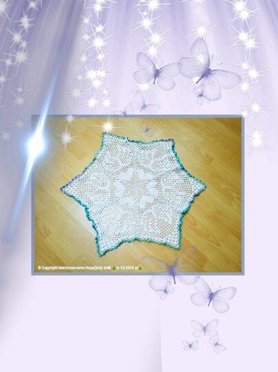 Sternentischdecke mit Engelflügel + Herzen die einen Stern ergeben