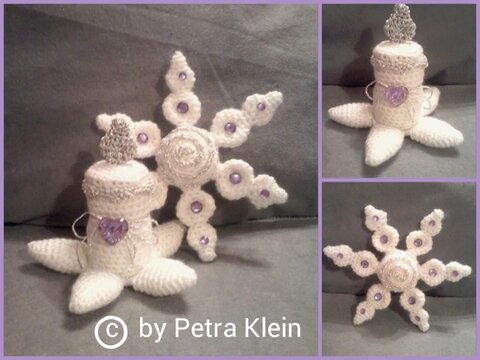 Häkelanleitung Amigurumi / Schneeflocke & Kerze (Minis)