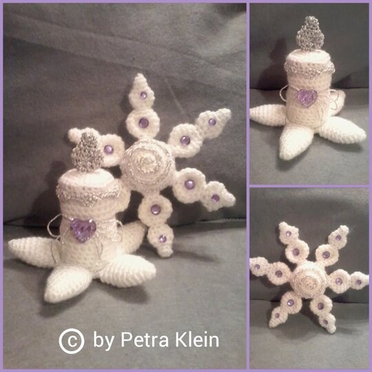 Häkelanleitung Amigurumi / Schneeflocke & Kerze (Minis)