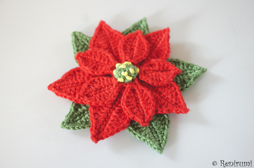 Häkelanleitung Applikation Weihnachtsstern