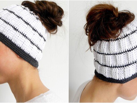 Häkelanleitung – Messy Bun - Duttmütze – No.156