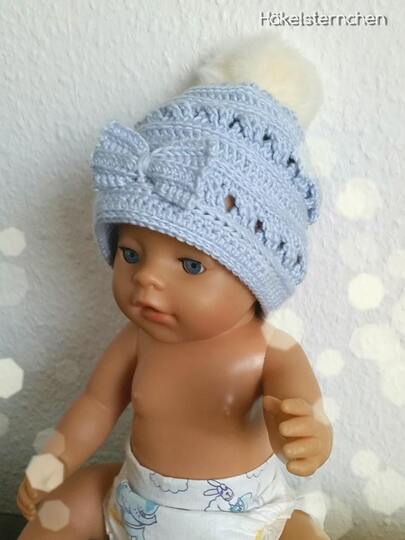 Häkelanleitung Mütze "Schneehaserl" - zauberhaftes Muster - ALLE Größen - einfach