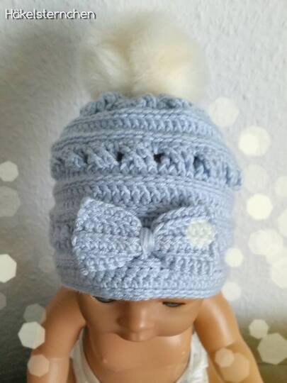 Häkelanleitung Mütze "Schneehaserl" - zauberhaftes Muster - ALLE Größen - einfach