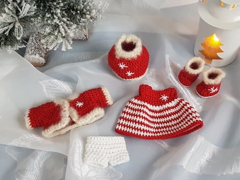 Häkelanleitung Puppenkleidung, Paulina Winteroutfit