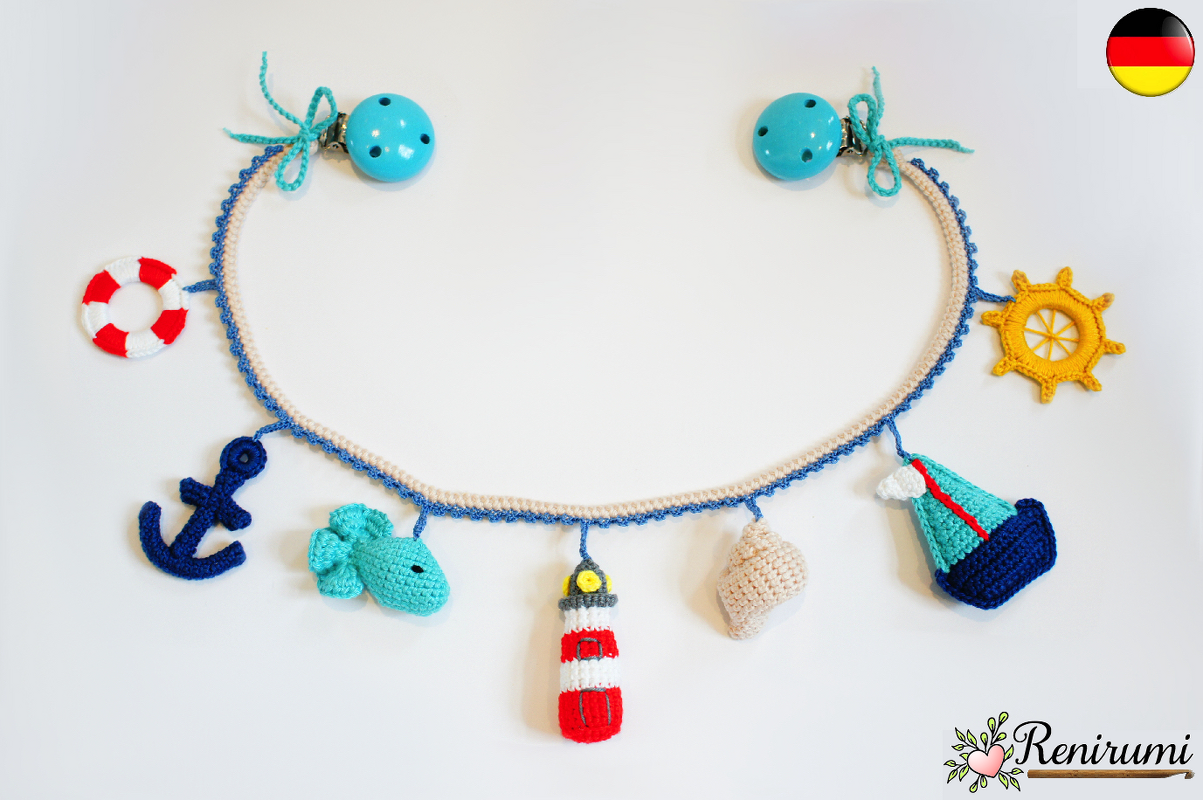Häkelanleitung Kinderwagenkette Maritim