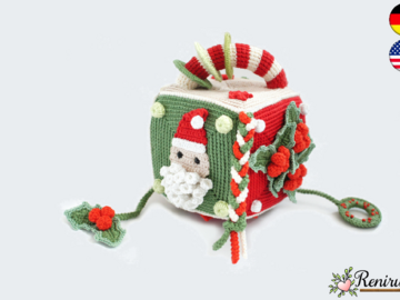 Crochet pattern activity cube - game dice - XMAS