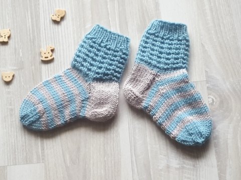 Strickanleitung Babysocken, Babysöckchen, Sohlenlänge ca. 11 cm