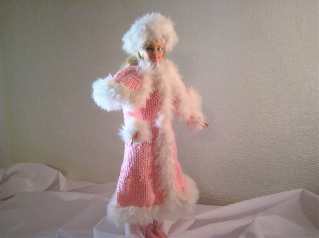 Strickanleitung Wintermantel für Modepuppen 29cm